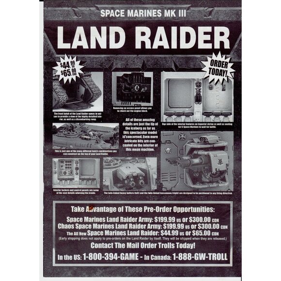 Games Workshop Land Raider MK III Promo Brochure 1998 | Space Marines Chaos 40K - Picture 4 of 5
